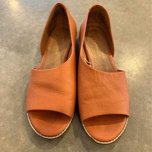 Anthropologie Shoes - ANTHROPOLOGIE leather flats. Cognac. Womans size 8.